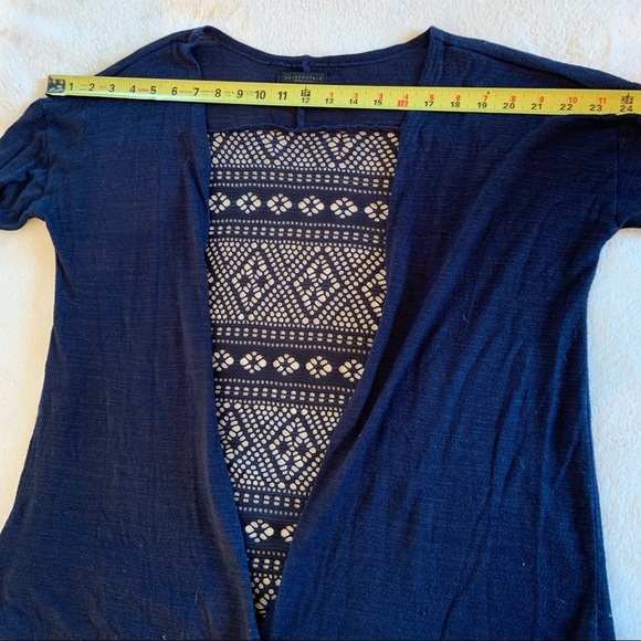 Aeropostale Size large Women’s Black Knit Open Front Cardigan Navy - Picture 7 of 8